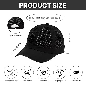 Amundsen Check Ball Hat (BLACK) Mサイズ Unisex Quick Drying Baseball Cap, Mesh Cooling Hat, Ultra